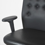 Vitra ID Trim Black Leather Seat / Asphalt Leather Back with Height Adjustable Arms Office Chair - Re-Lived