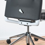 Vitra ID Trim Black Leather Seat / Asphalt Leather Back with Height Adjustable Arms Office Chair - Re-Lived