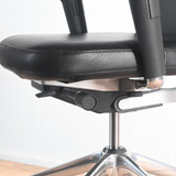 Vitra ID Trim Black Leather Seat / Asphalt Leather Back with Height Adjustable Arms Office Chair - Re-Lived