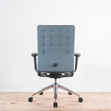 Vitra ID Trim Blue / Black Fabric with Fully Adjustable Arms Office Chair - Re-Lived
