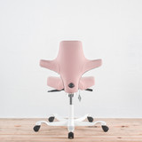 HAG Capisco 8106 Office Chair - Light Blush Fabric with White Base | Re-Lived
