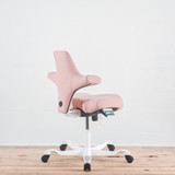 HAG Capisco 8106 Office Chair - Light Blush Fabric with White Base | Re-Lived