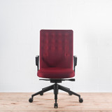 Vitra ID Trim Reflect Red Fabric with Ring Arms Office Chair - Re-Live