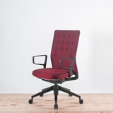 Vitra ID Trim Reflect Red Fabric with Ring Arms Office Chair - Re-Live