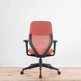 Vitra ACX Mesh Terracotta Office Chair with Adjustable Arms - Re-Lived