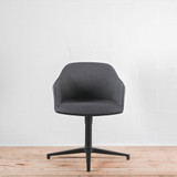 Vitra Softshell Armchair with 4 Star Base in Dumet Grey Melange Fabric - Re-Lived