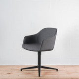 Vitra Softshell Armchair with 4 Star Base in Dumet Grey Melange Fabric - Re-Lived