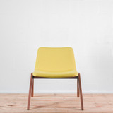 NaughtOne Viv Lounge Chair, Walnut Frame with Maharam Comet Yellow Upholstery | Re-Lived