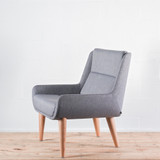 NaughtOne Hush Low Lounge Chair, Oak Legs with Maharam Metaphor Crossroad Upholstery | Re-Lived