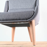 NaughtOne Hush Low Lounge Chair, Oak Legs with Maharam Metaphor Crossroad Upholstery | Re-Lived
