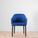 Vitra Softshell Armchair with 4 Leg Base in Aura Royal Blue Fabric - Re-Lived