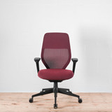 Vitra ACX Mesh Dark Red Office Chair with Adjustable Arms - Re-Lived
