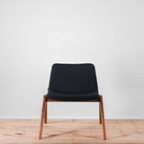 NaughtOne Viv Lounge Chair, Walnut Frame with Remix Black Upholstery | Re-Lived