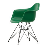 Vitra Eames DAR Plastic Armchair in Emerald against a white background