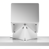 Colebrook Bosson Saunders Oripura Laptop Stand in White with a laptop against a white background