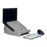 Bakker Ekhuizen Ergo-Top 320 Circular Laptop Stand in Grey with a laptop against a white background
