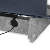 Close up of a Bakker Ekhuizen Ergo-Top 320 Circular Laptop Stand in Grey against a white background