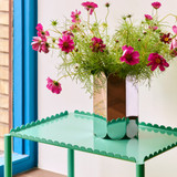 HAY Arcs Trolley in Jade Green with vase