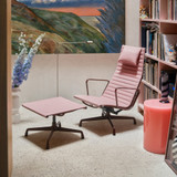 Vitra Eames Aluminium Group EA 124 Lounge Chair in Pale Rose