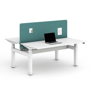 Herman Miller Nevi Link Back-to-Back Desk against a white background