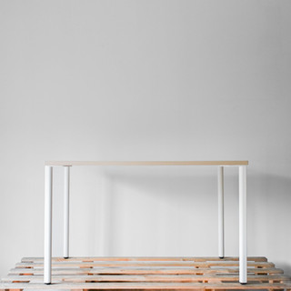 Herman Miller OE1 Office Desk 1200 x 800mm with Acacia Top and White Legs| Re-Lived