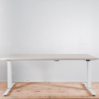 Herman Miller Nevi Sit Stand Electrically Height Adjustable Desk 1600 x 800mm - Acacia / White| Re-Lived