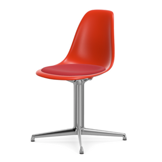 Eames DSL RE Plastic Side Chair with Upholstered Seat
