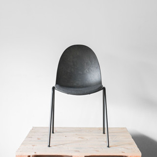 Mater Eternity Side Chair - Black Upholstered Seat Re-Lived Mater Eternity Side Chair - Black Upholstered Seat Re-Lived