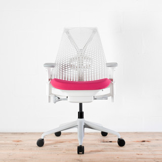 Herman Miller Sayl White / Pink Office Chair | Re-Lived 