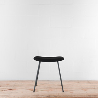 Muuto Fiber Low Stool, Upholstered with Black 4 Leg Base | Re-Lived