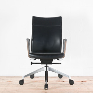Girsberger Diagon Black Leather Office Chair | Re-Lived