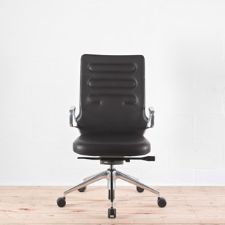 Vitra AC5 Chocolate Leather with Arms Office Chair - Re-Lived