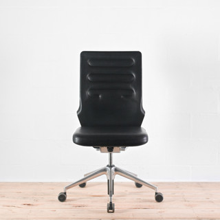 Vitra AC4 Black Leather with NO Arms Office Chair - Re-Lived