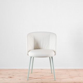 Vitra Mikado Side Chair Sand Leather with Mint Legs - Re-Lived