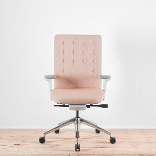 Vitra ID Trim Cognac / Ivory Fabric with Fully Adjustable Arms Office Chair - Re-Lived