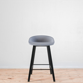 HAY AAS 33 Low Stool, Black Base with Upholstered Seat| Re-Lived