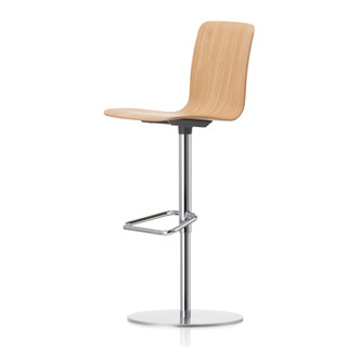 Vitra HAL RE Ply Barstool in Natural Oak against a white background