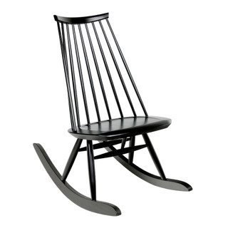 Artek Mademoiselle Rocking Chair in black against a white background