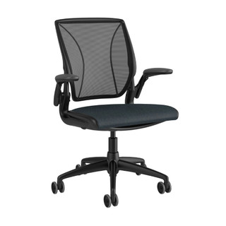 Humanscale Diffrient World Office Chair with Upholstered Seat white background