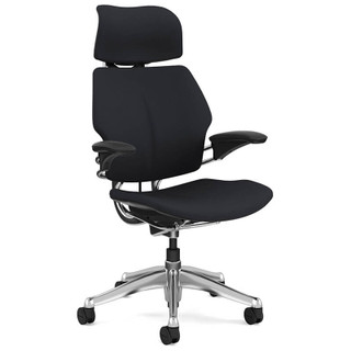 Humanscale Freedom Headrest Office Chair in black against a white background