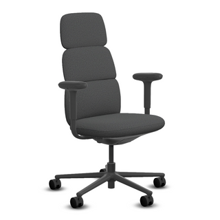 Herman Miller Asari High Back chair in Black against a white background