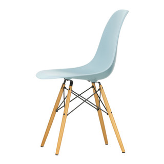 Vitra Eames DSW Plastic Side Chair in Ice Grey against a white background