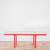 NaughtOne Trace Coffee Table - Red Frame / Clear Glass Top 1100 x 550mm| Re-Lived