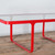 NaughtOne Trace Coffee Table - Red Frame / Clear Glass Top 1100 x 550mm| Re-Lived
