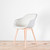 HAY AAC 212 Concrete Shell, Oak Wood Base / White Leather Upholstered Seat | Re-Lived