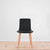 Vitra HAL 4 Wood Leg Chair with Black Leather Seat Shell - Re-Lived