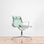 Vitra Eames EA 104 Hopsak Green / Ivory Fabric with Arms & Polished Base Chair - Re-Lived