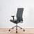 Vitra ID Trim Black Leather Seat / Asphalt Leather Back with Height Adjustable Arms Office Chair - Re-Lived