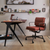 Vitra Prouvé Compas Direction Table in Deep Black and American Walnut Wood in a home office setting