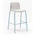 NaughtOne Viv Barstool with grey fabric and blue legs against a white background